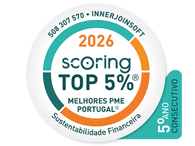 Scoring Top 5% 2026 Somos parte das 5% melhores PMEs de Portugal pelo 5º Ano Consecutivo